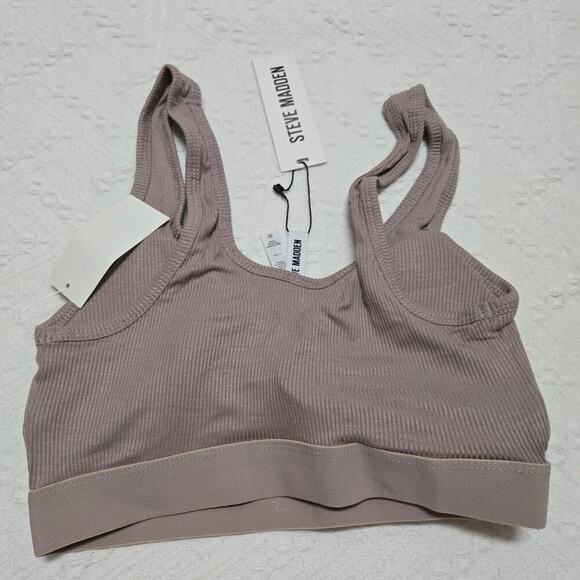 Steve Madden Ribbed stretch bralette lounge Sz med Athleisure - Picture 3 of 7